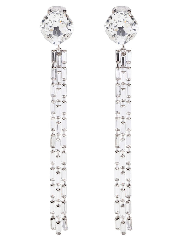 Alessandra Rich 90% glass earrings in silver