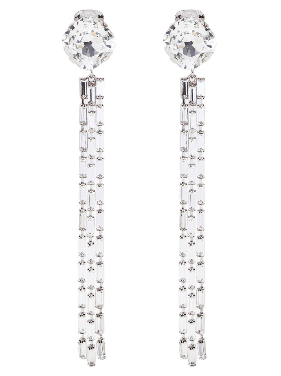 Alessandra Rich 90% glass earrings in silver