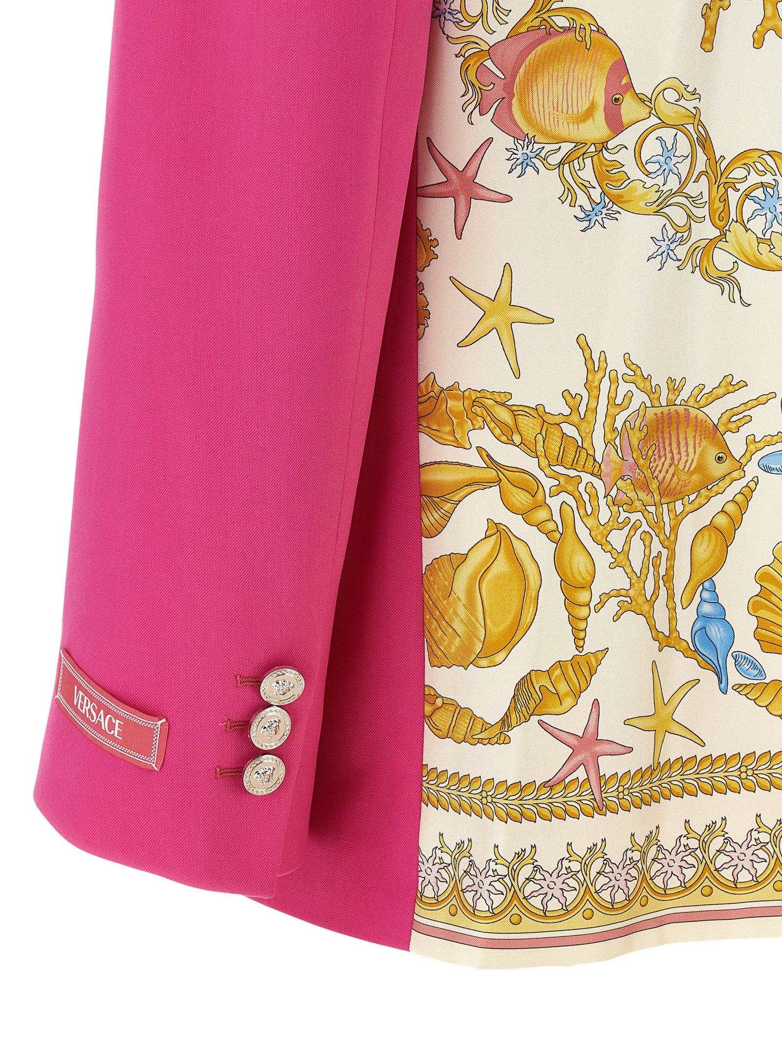 Versace 98% virgin wool blazer in pink — view 4
