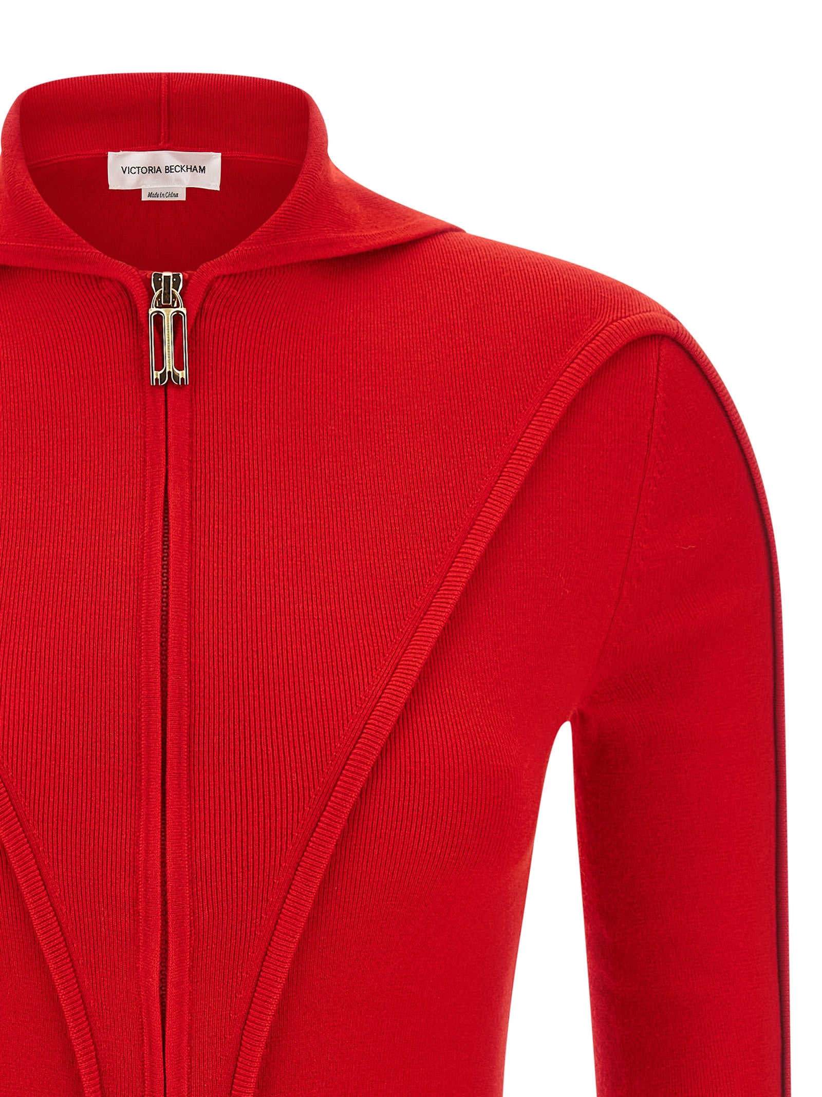 Victoria Beckham 82% wool jacket in red — view 3