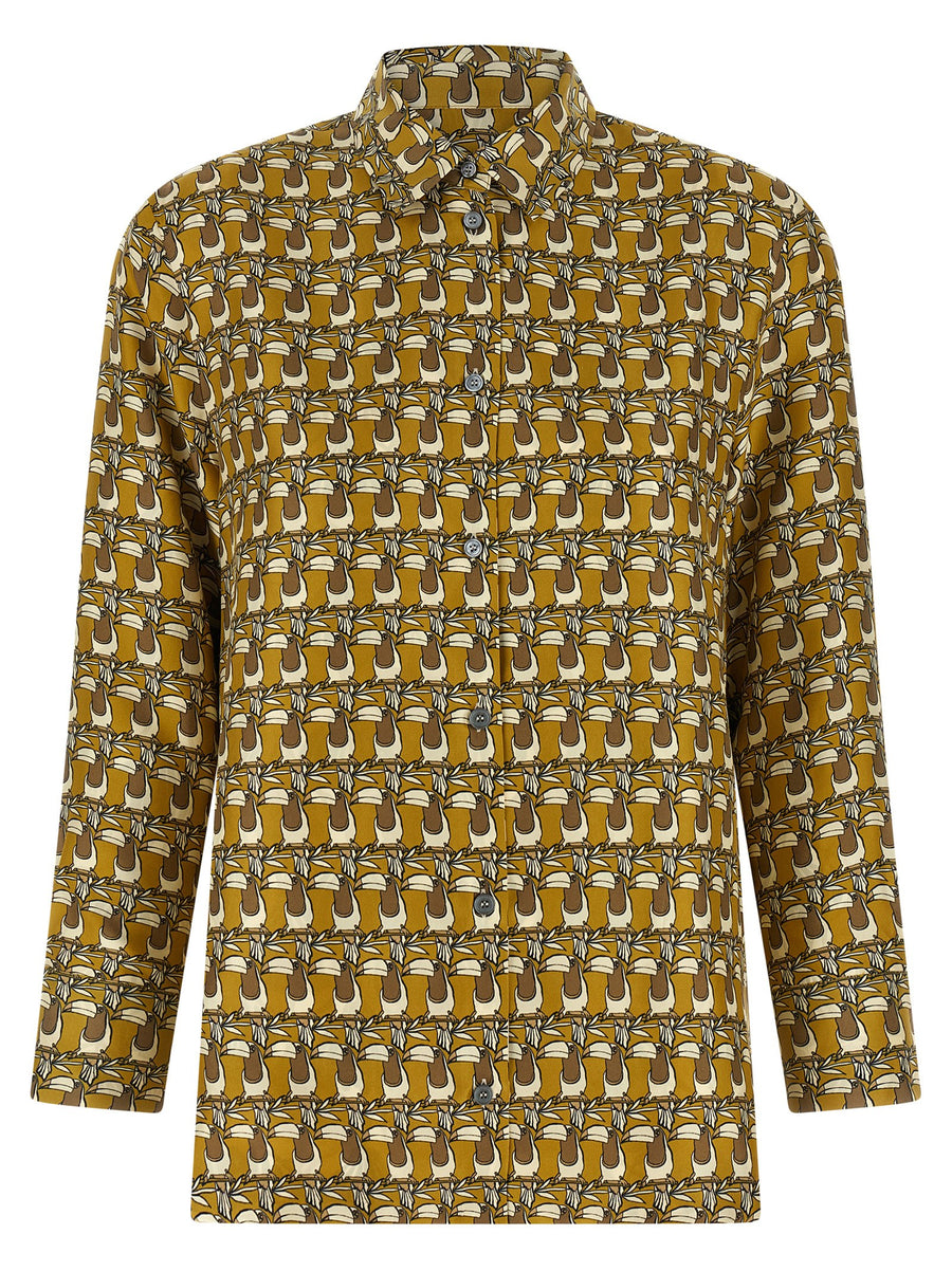 Max Mara 100% silk blouse in gold