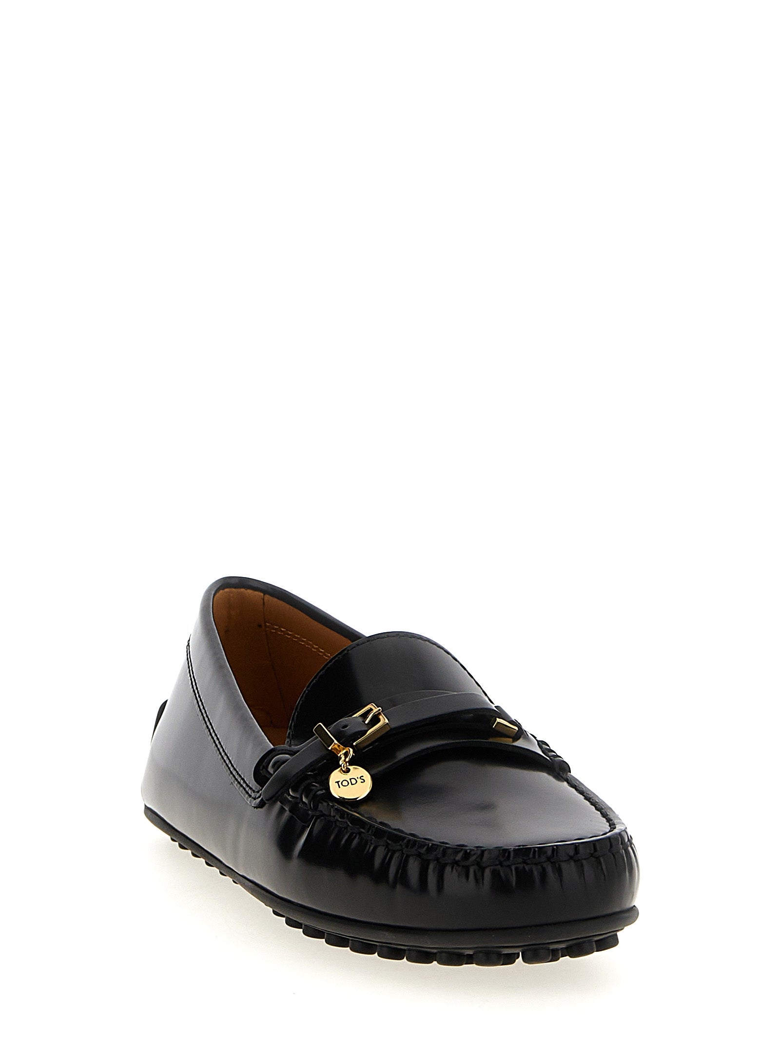 Tod's 100% calfskin leather loafers in black — view 2