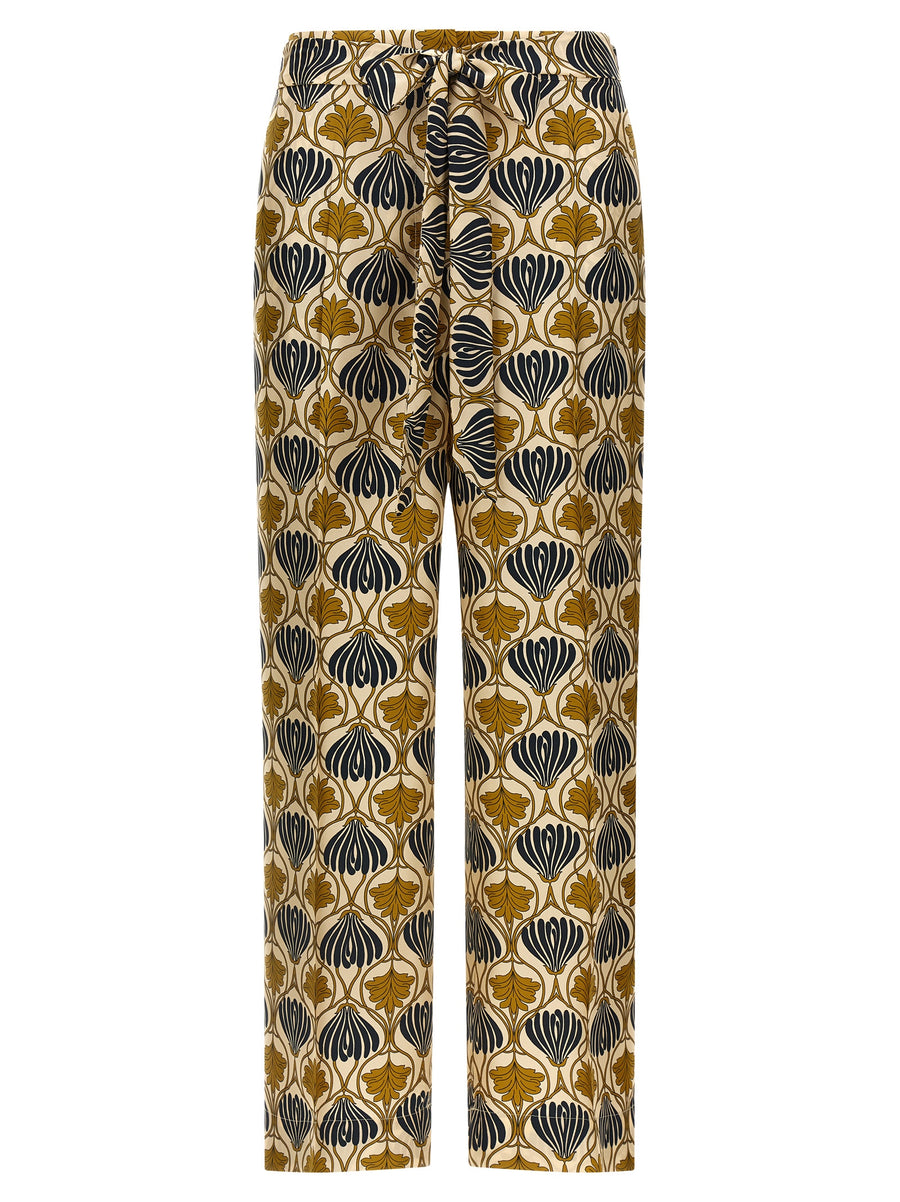 Max Mara 100% Silk trousers in yellow