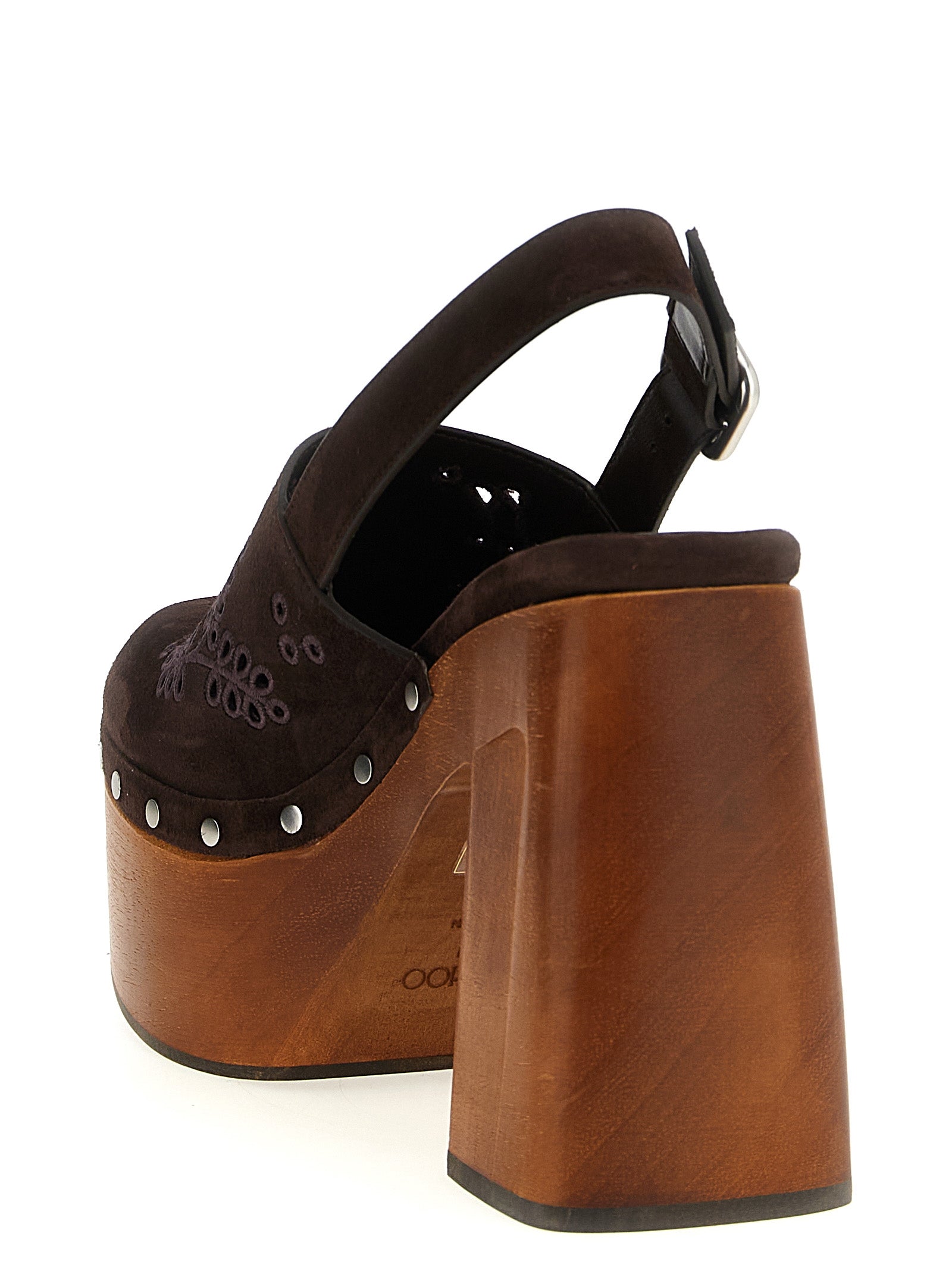 Jimmy Choo 75% Leather clog heel in brown — view 3
