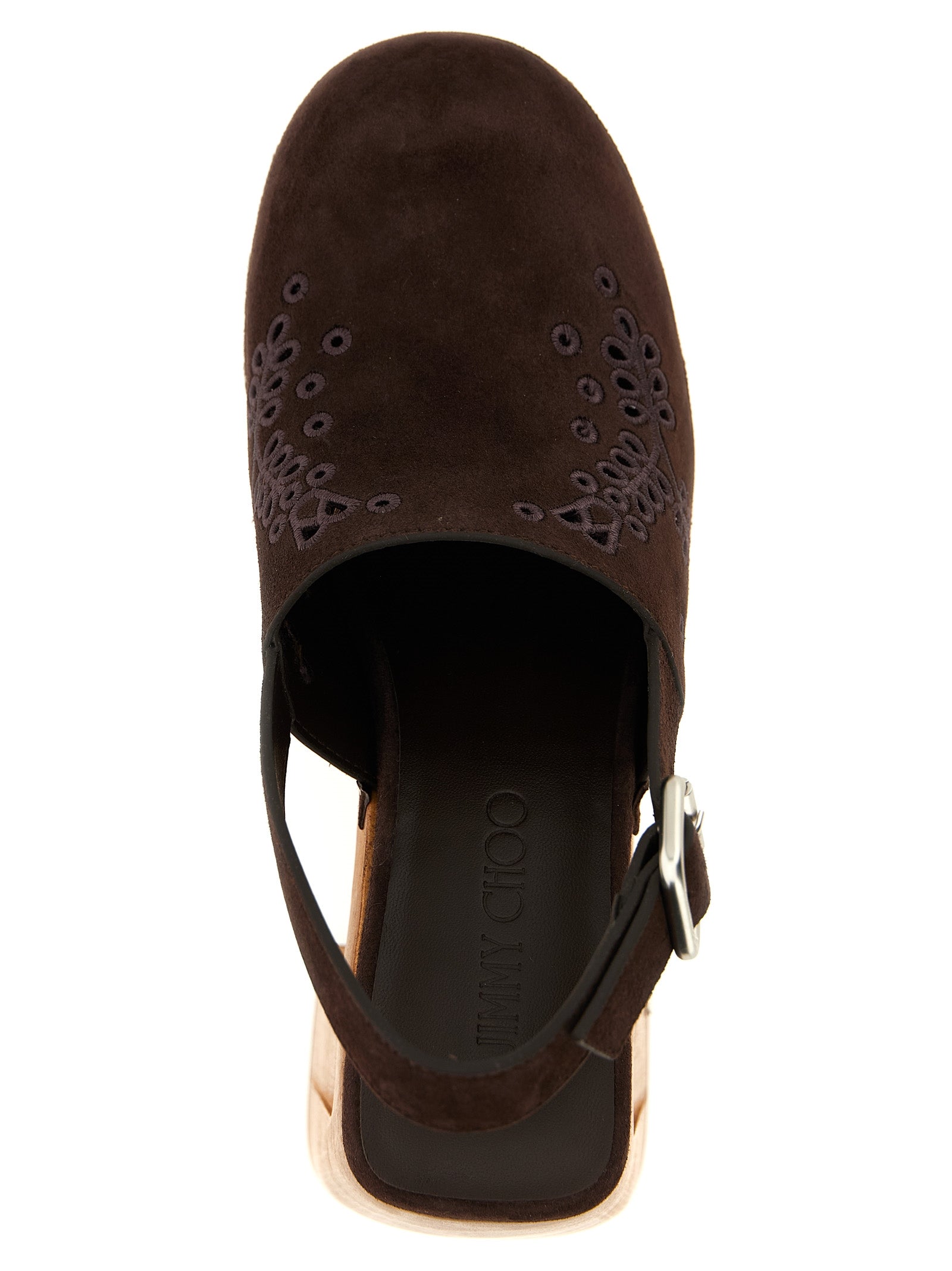 Jimmy Choo 75% Leather clog heel in brown — view 4