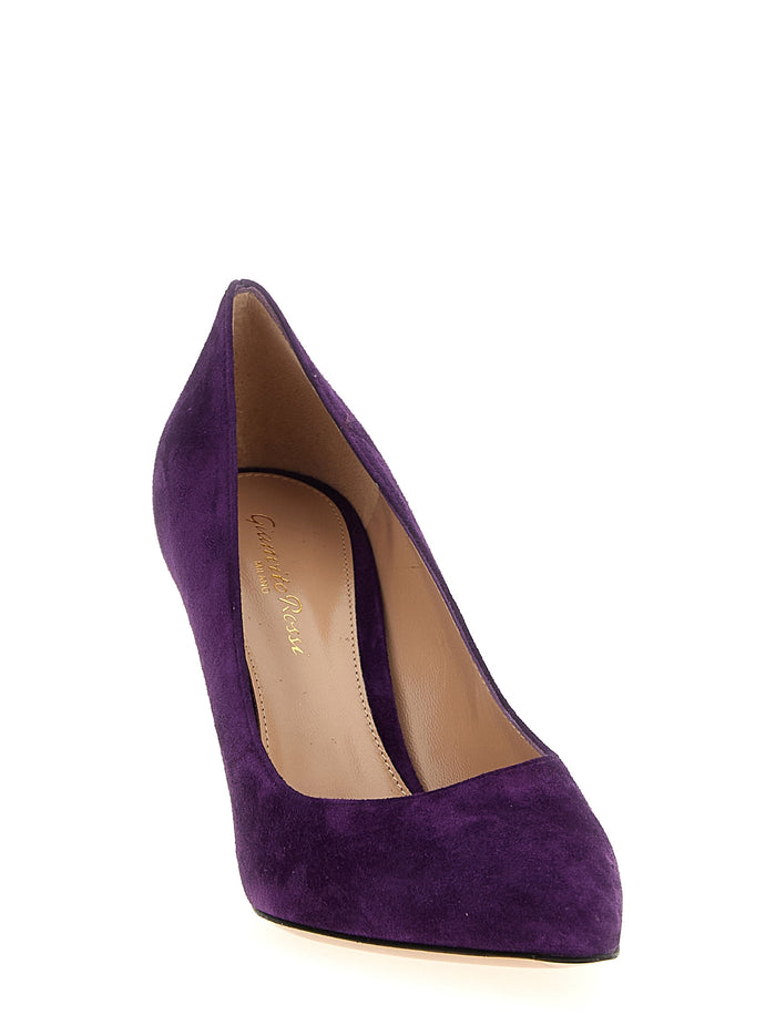 Gianvito Rossi 100% suede leather (Bos Taurus) pump in purple — view 2