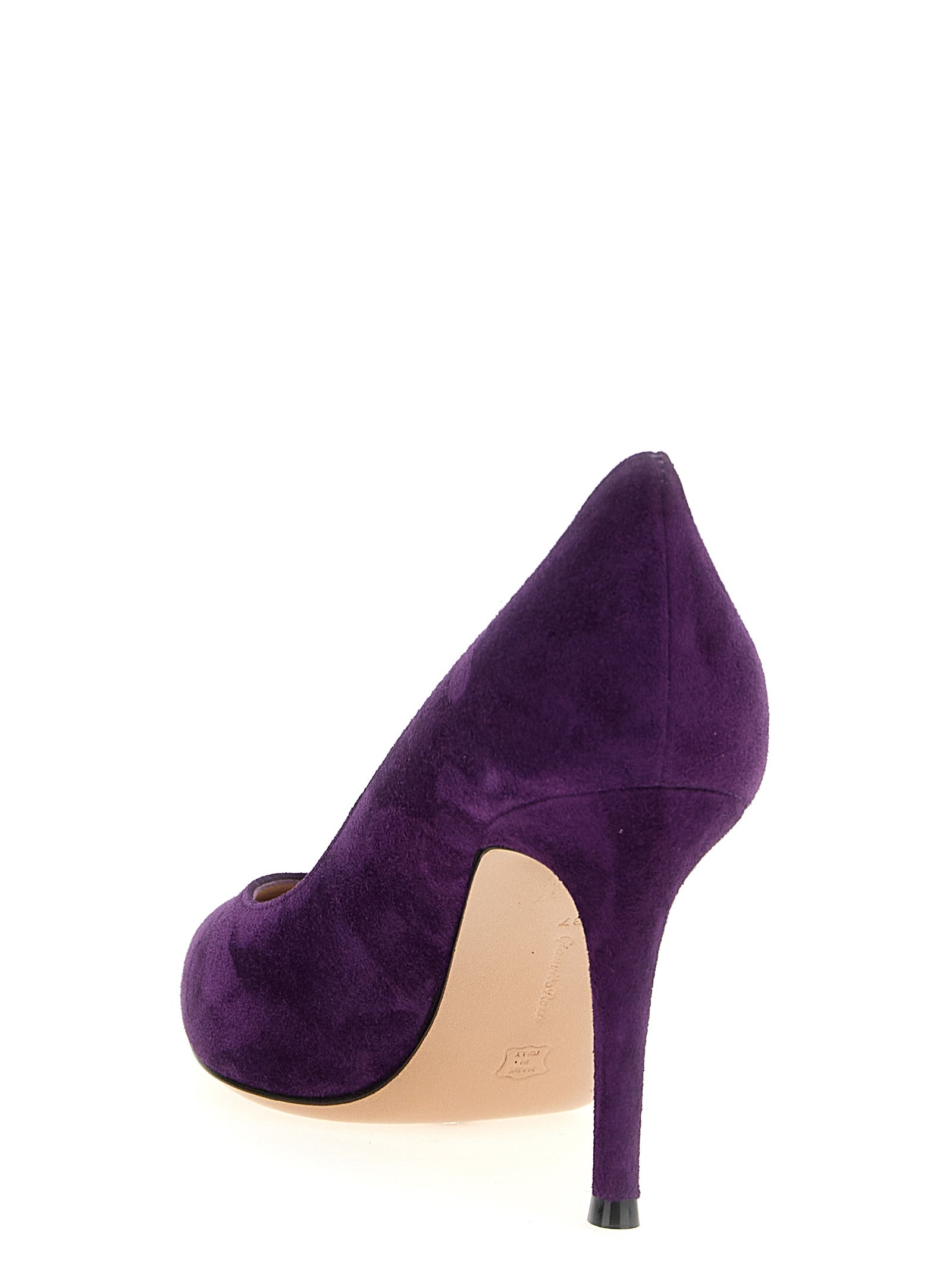 Gianvito Rossi 100% suede leather (Bos Taurus) pump in purple — view 3