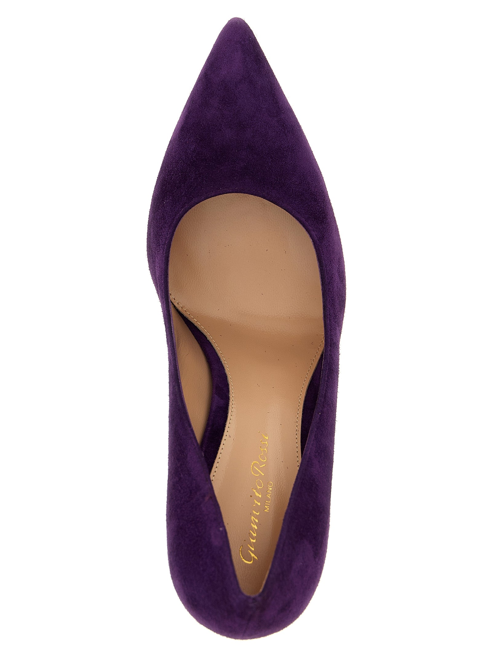Gianvito Rossi 100% suede leather (Bos Taurus) pump in purple — view 4