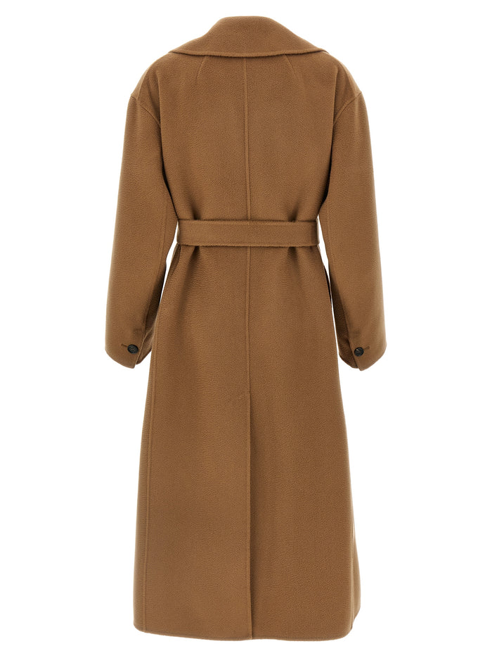 'S Max Mara 70% virgin wool coat in brown — view 2