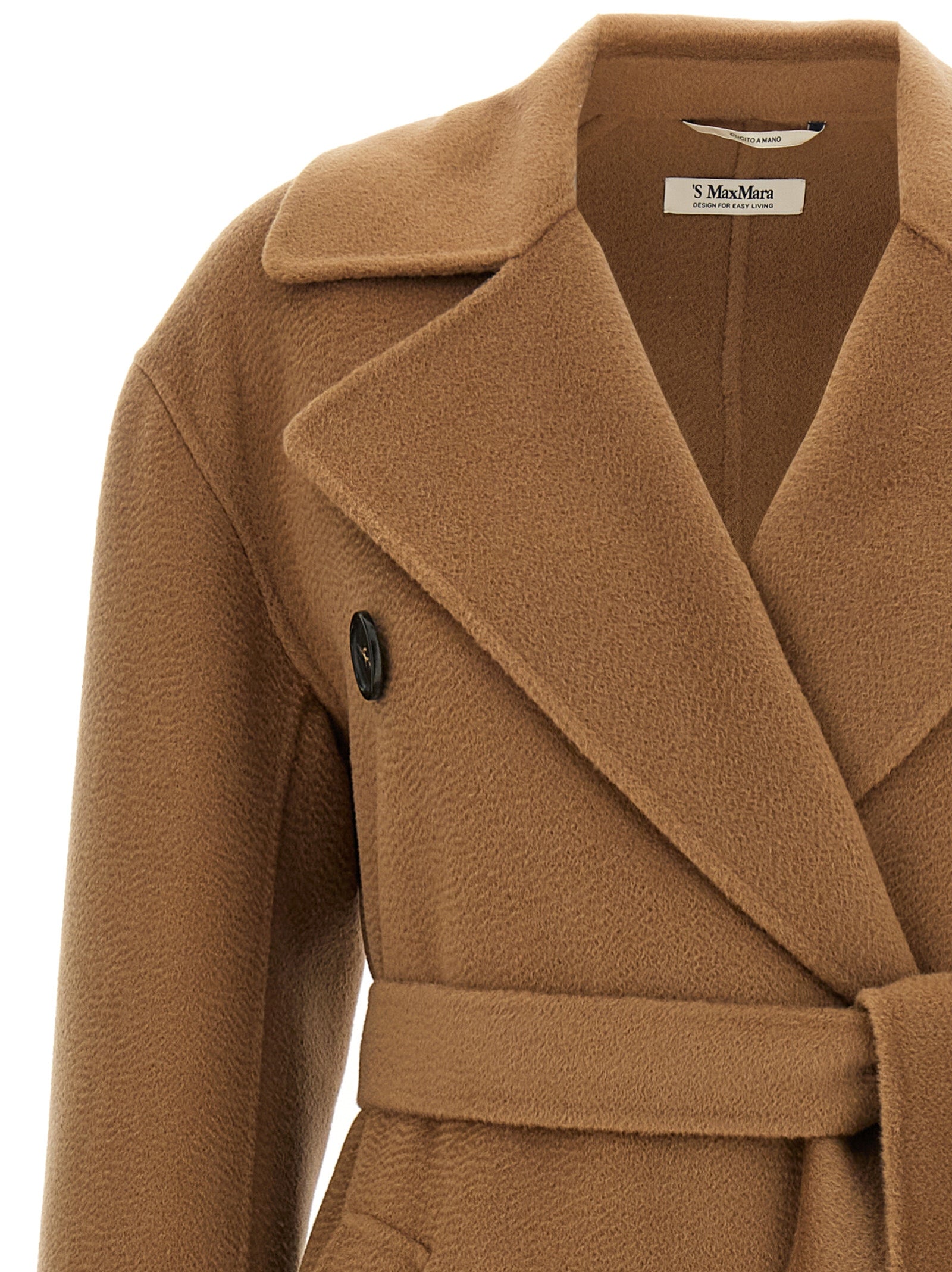 'S Max Mara 70% virgin wool coat in brown — view 3