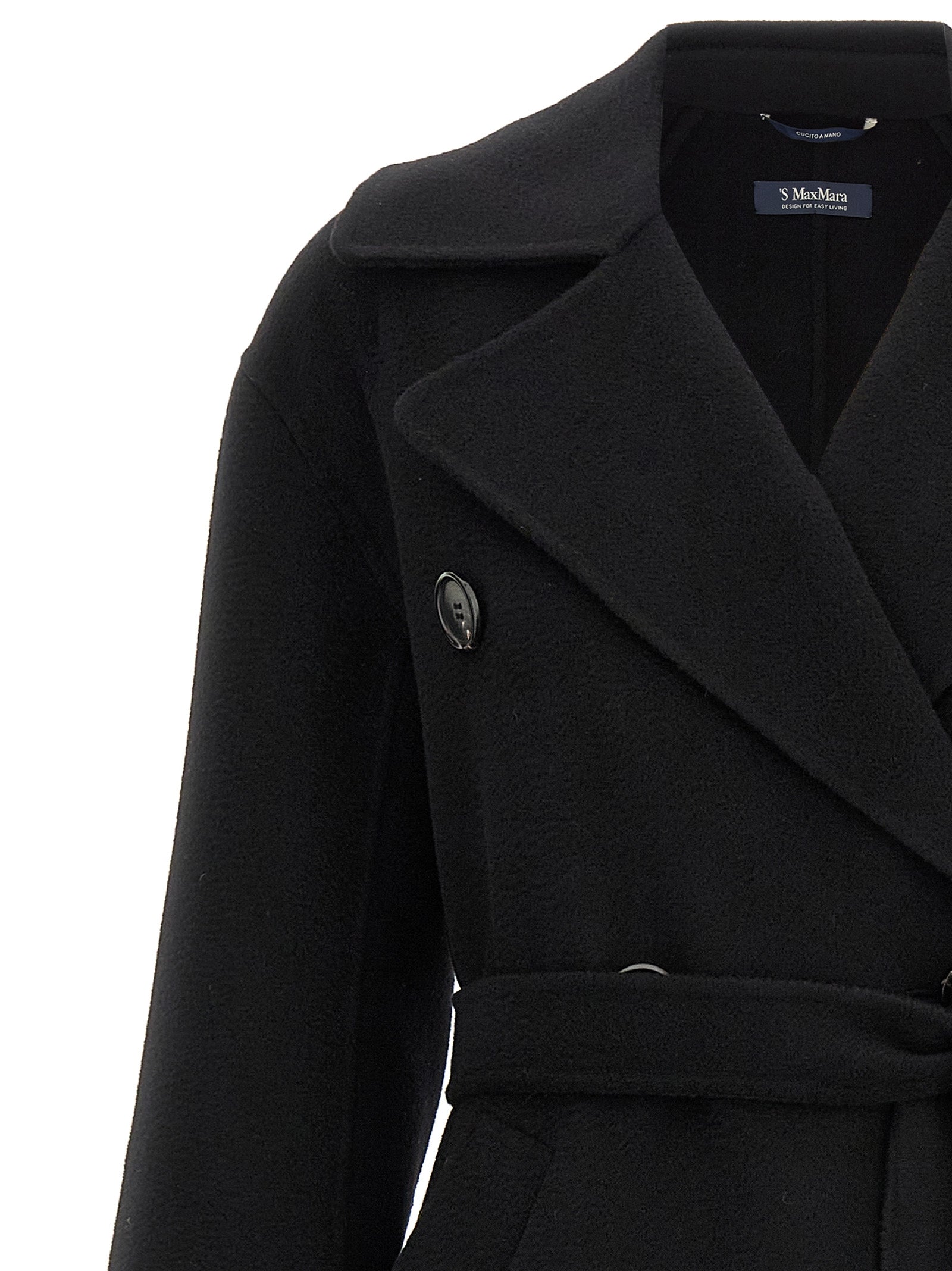'S Max Mara 70% virgin wool coat in black — view 3