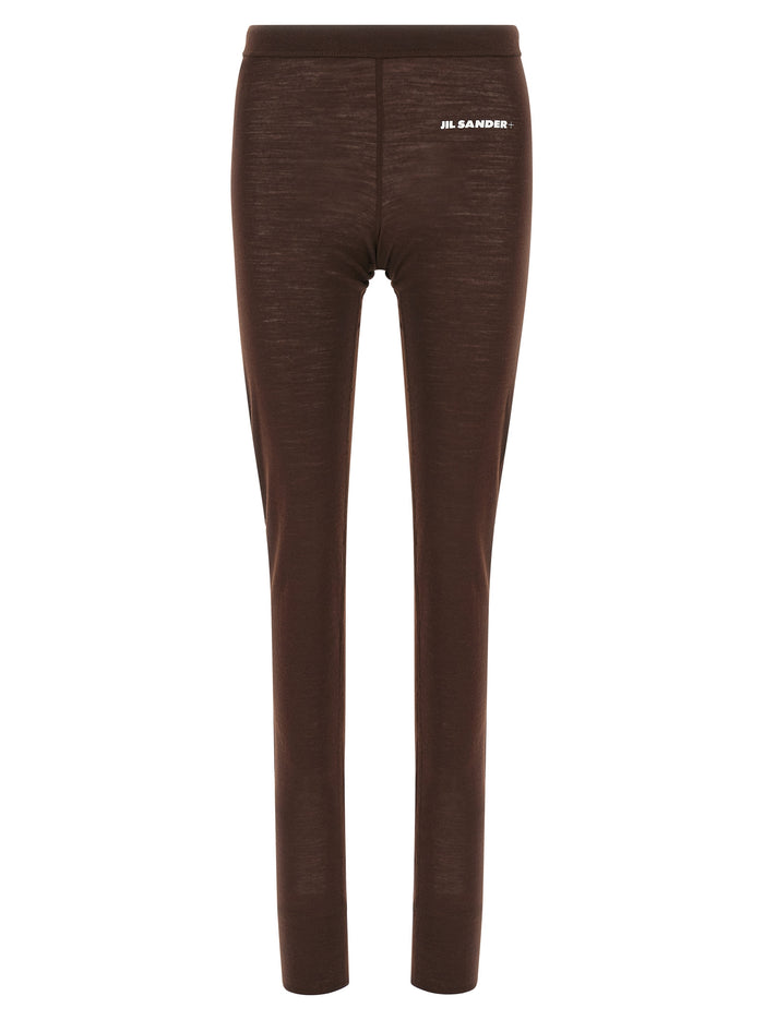 Jil Sander 55% polyester leggings in brown