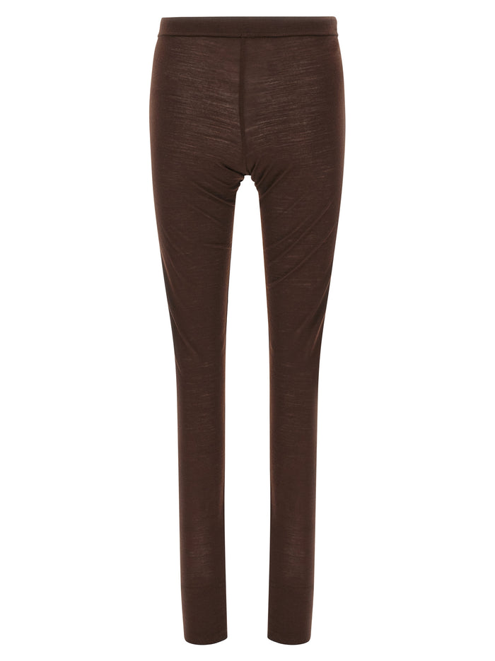 Jil Sander 55% polyester leggings in brown — view 2