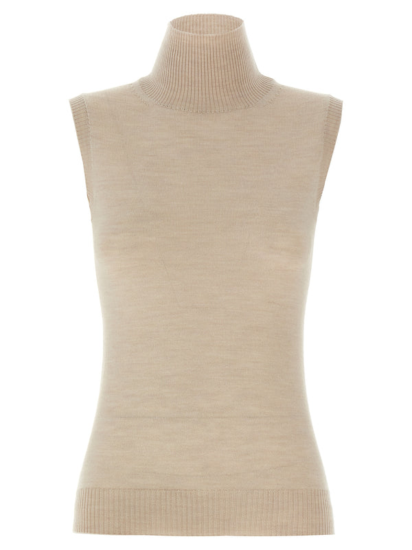 Sportmax 100% virgin wool tank top in beige