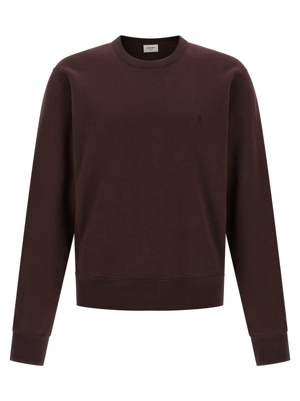Saint Laurent 100% cotton sweatshirt in bordeaux