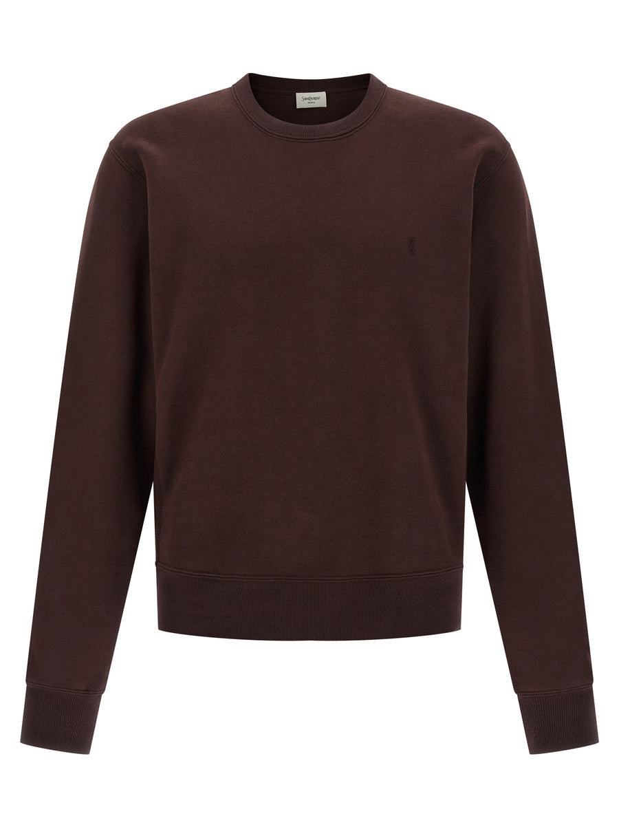 Saint Laurent 100% cotton sweatshirt in bordeaux