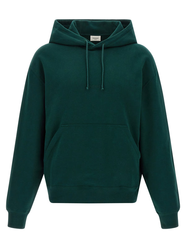 Saint Laurent 100% cotton hoodie in green
