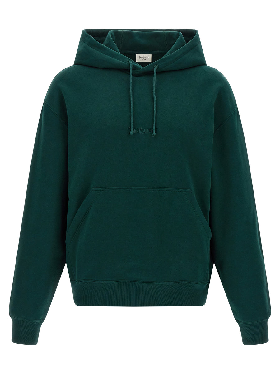 Saint Laurent 100% cotton hoodie in green