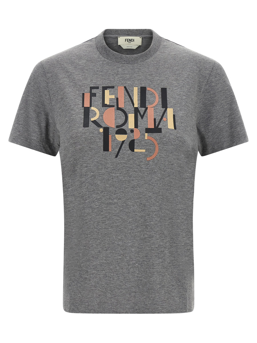 Fendi 100% cotton t-shirt in gray