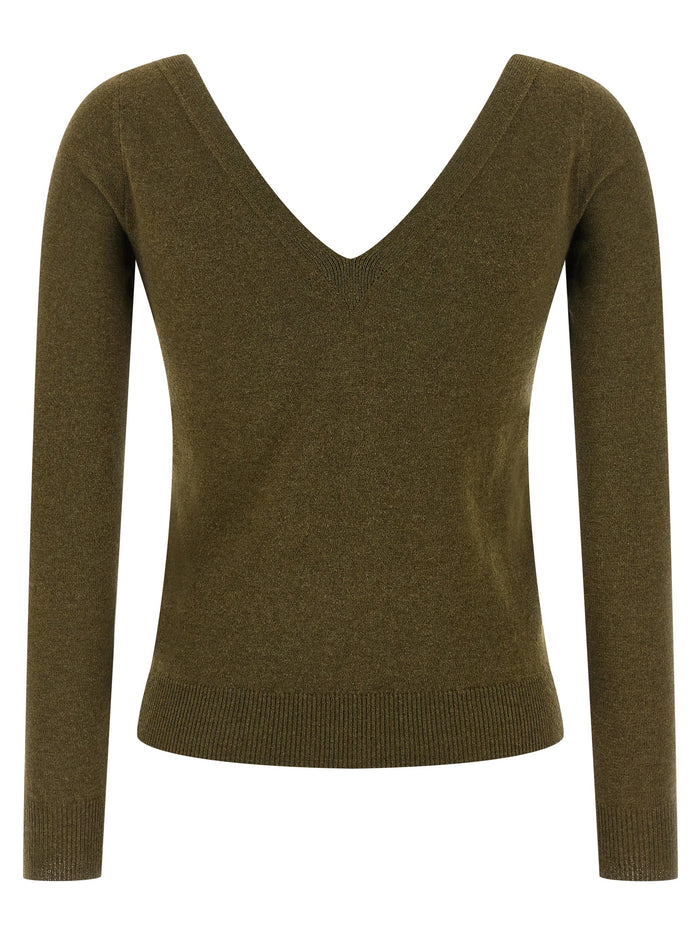 Saint Laurent 100% Cashmere sweater in green — view 2