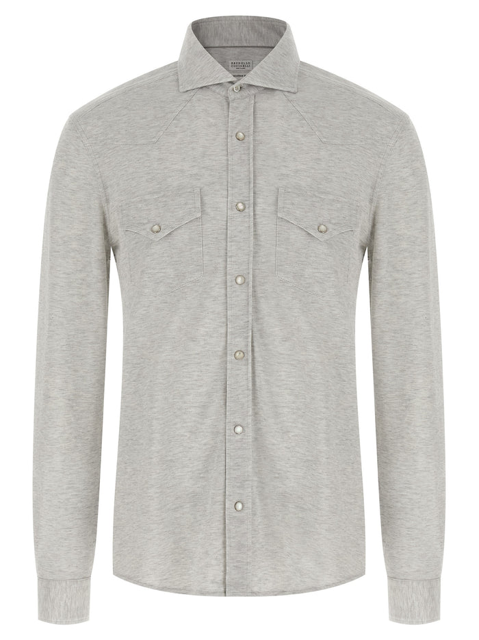 Brunello Cucinelli 100% cotton shirt in gray