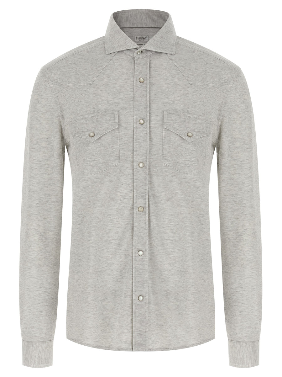 Brunello Cucinelli 100% cotton shirt in gray