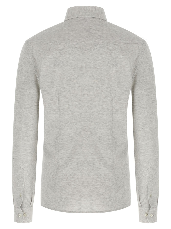 Brunello Cucinelli 100% cotton shirt in gray — view 2