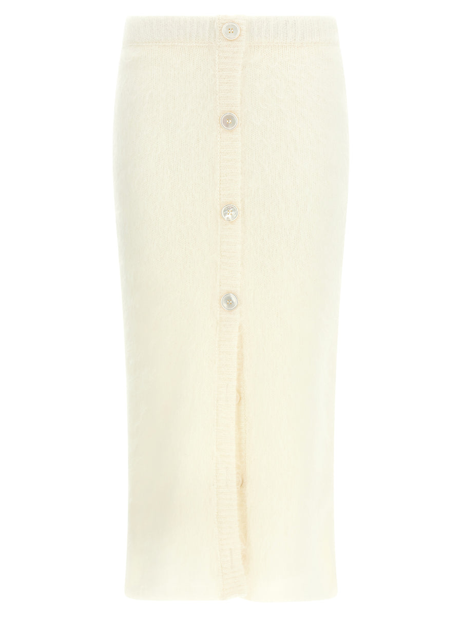 Alessandra Rich 50% Mohair skirt in white