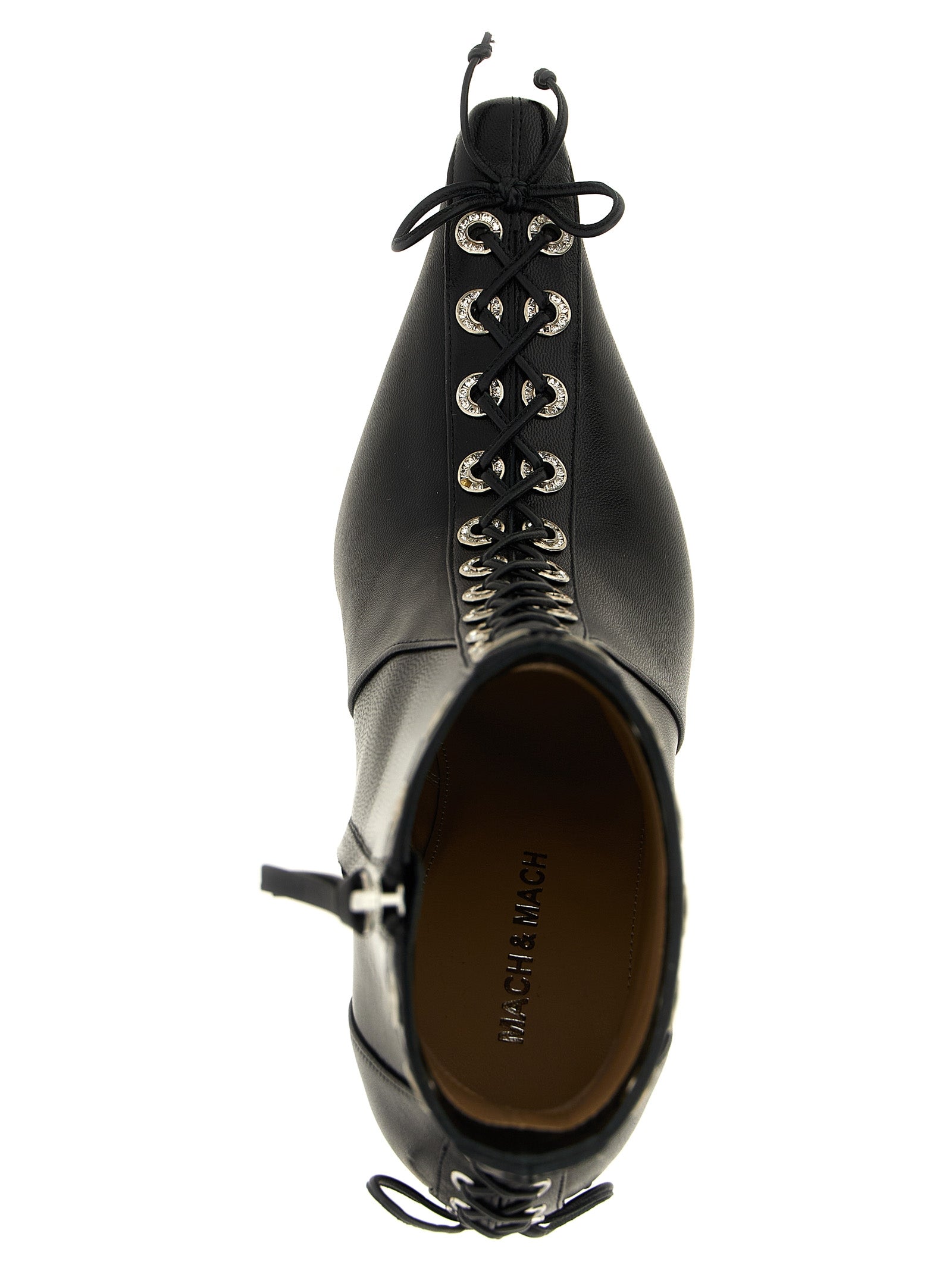 Mach & Mach 100% calfskin leather ankle boot in black — view 4
