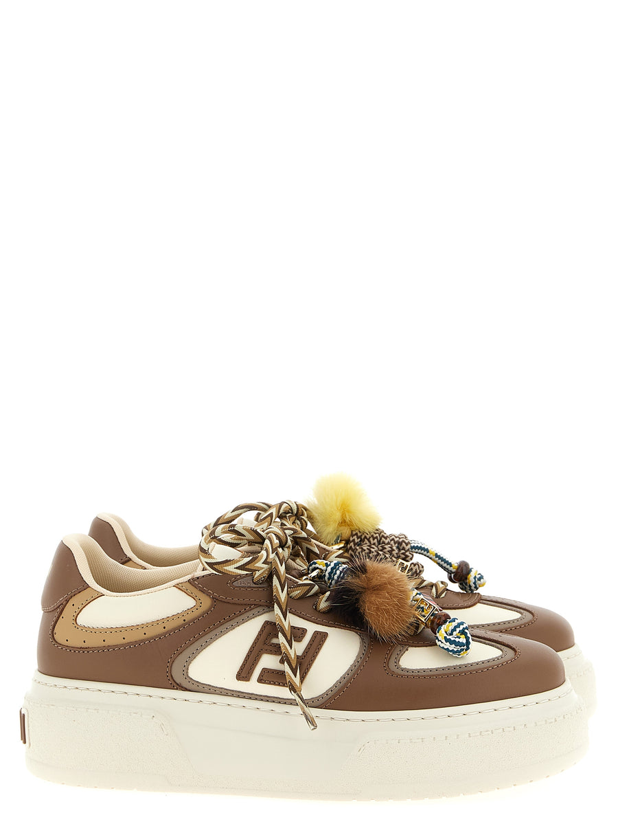 Fendi 100% calfskin leather sneaker in multicolor