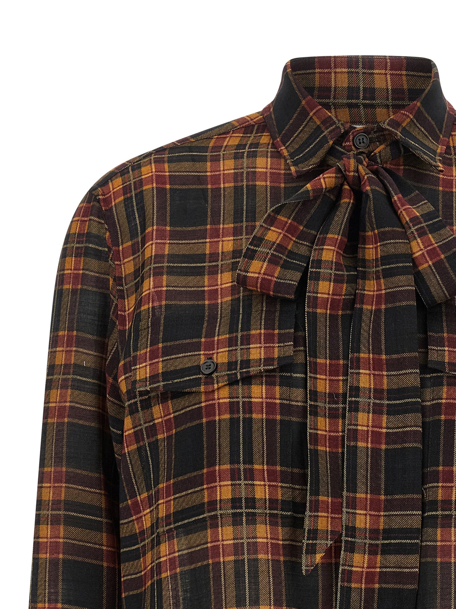 Saint Laurent 100% wool blouse in black — view 4