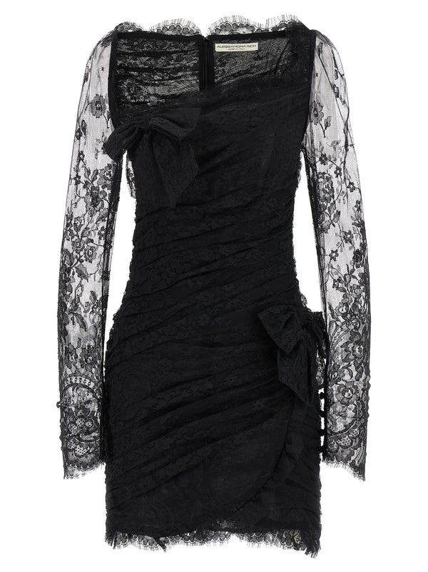 Alessandra Rich 55% GOTS certified organic cotton dress in black
