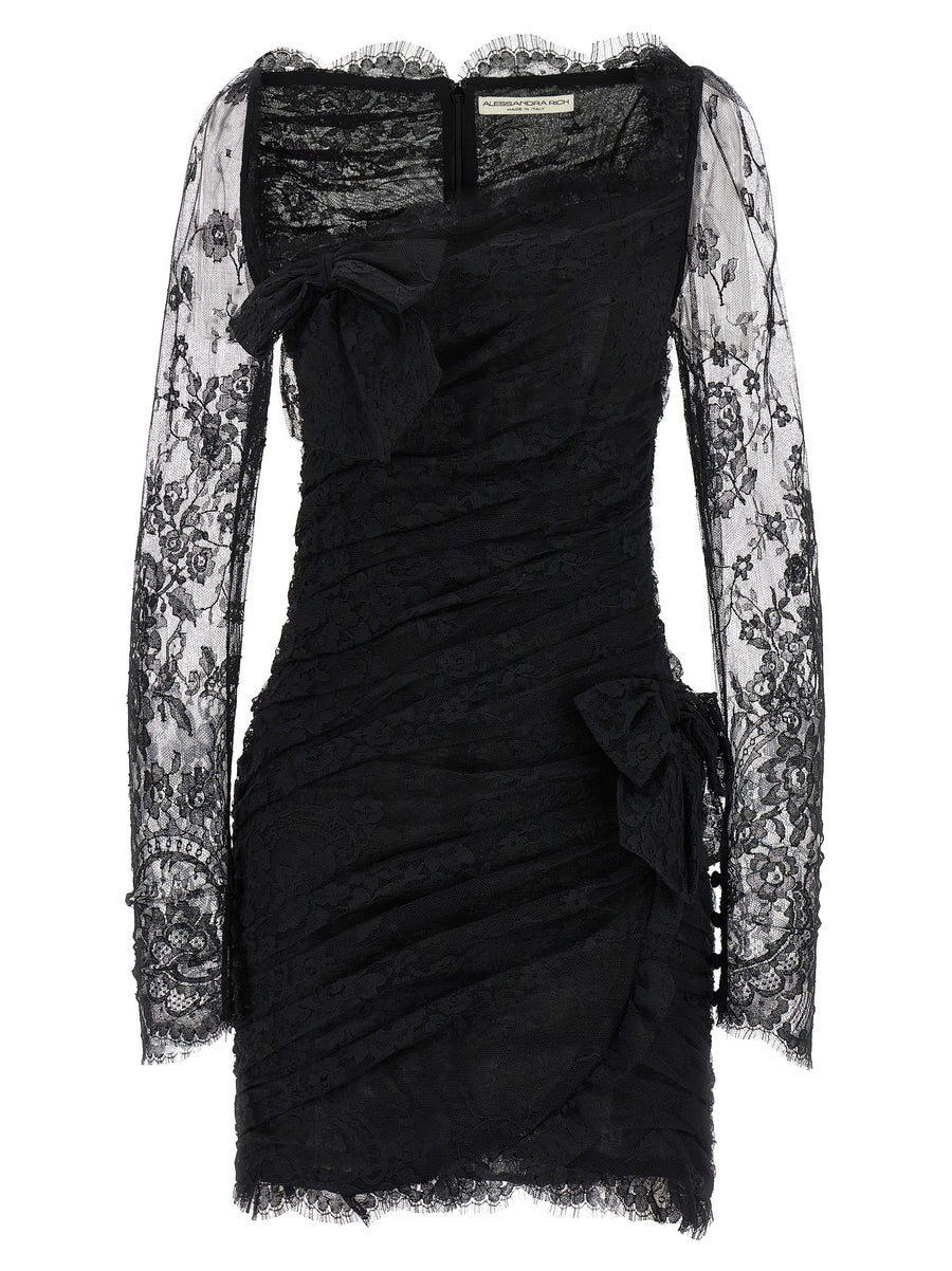 Alessandra Rich 55% GOTS certified organic cotton dress in black