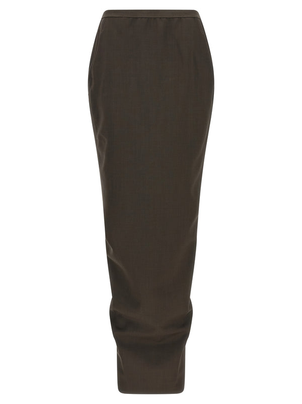 Rick Owens 87% wool skirt in gray