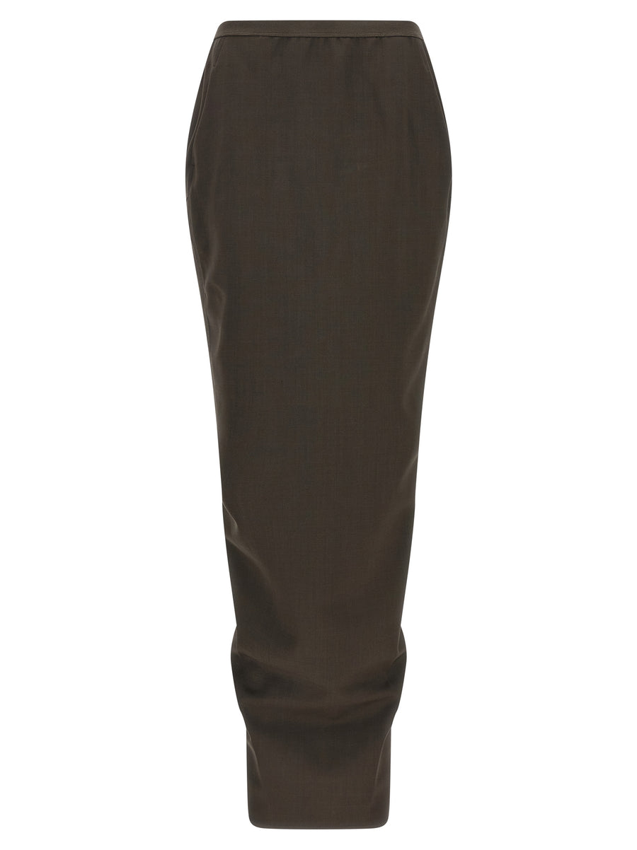 Rick Owens 87% wool skirt in gray