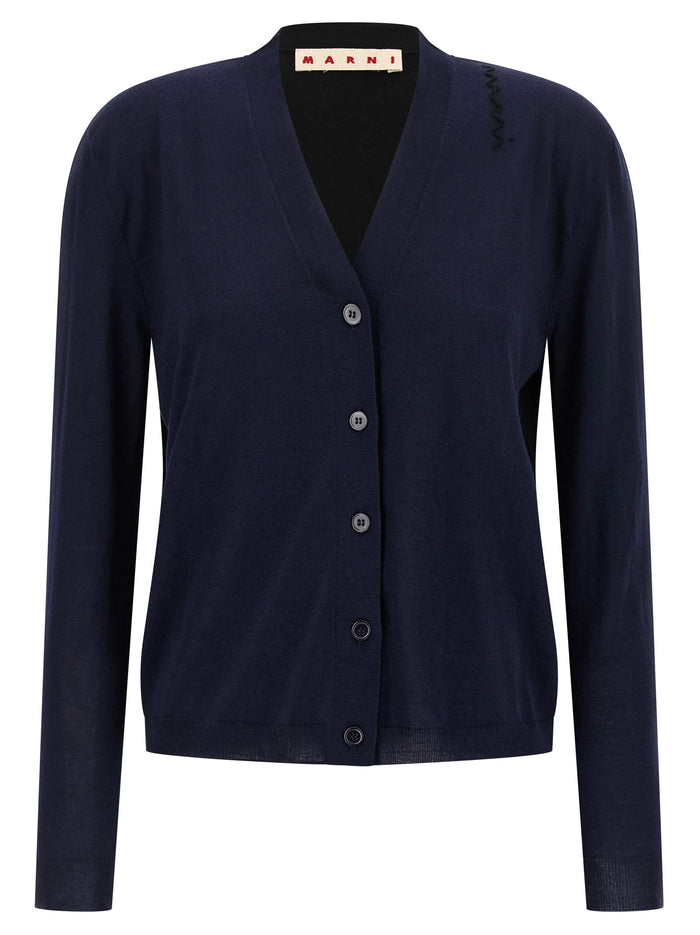 Marni 70% virgin wool cardigan in navy