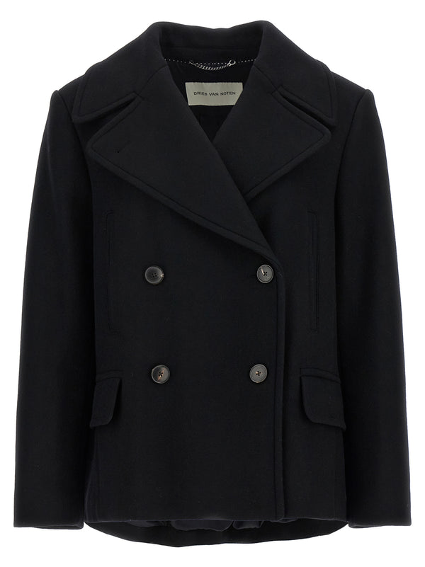 Dries Van Noten 70% wool coat in black