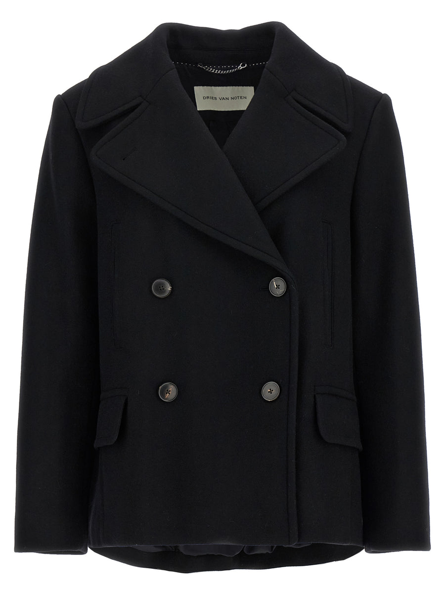 Dries Van Noten 70% wool coat in black
