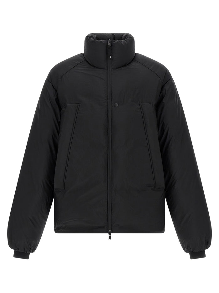 Y-3 100% polyamide shell down jacket in black