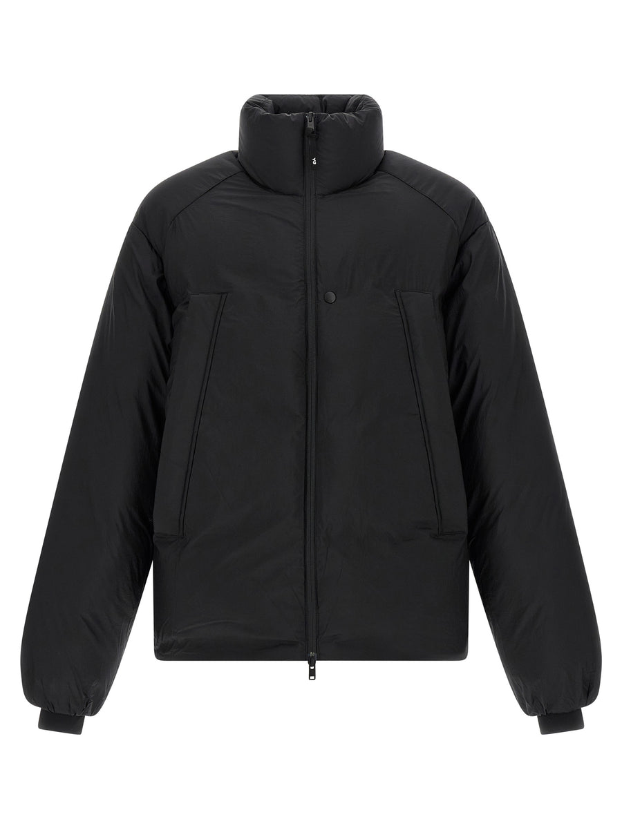 Y-3 100% polyamide shell down jacket in black