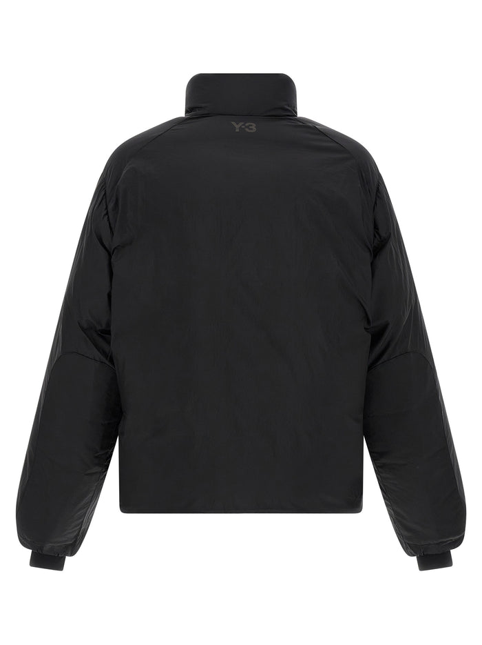 Y-3 100% polyamide shell down jacket in black — view 2