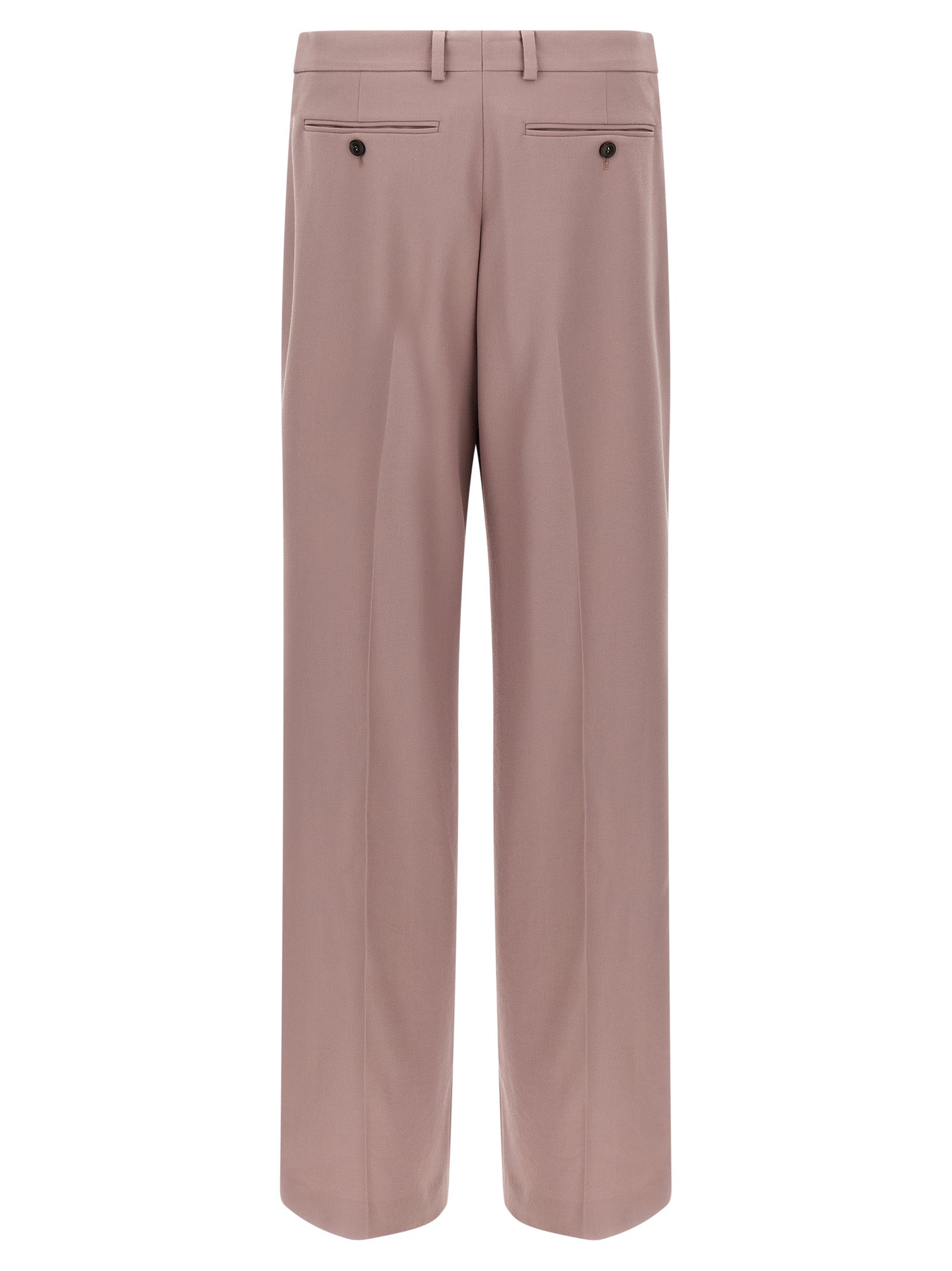 Dries Van Noten 100% wool trousers in pink — view 2