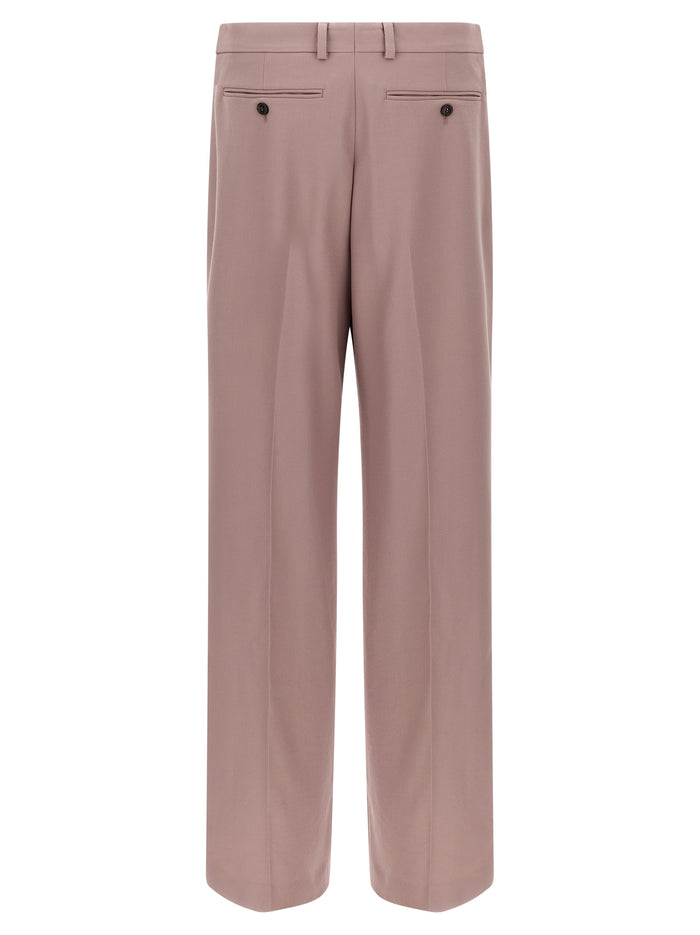 Dries Van Noten 100% wool trousers in pink — view 2