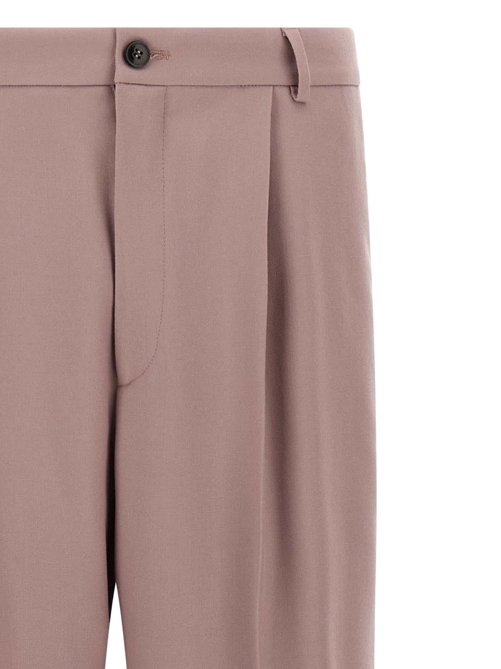 Dries Van Noten 100% wool trousers in pink — view 3