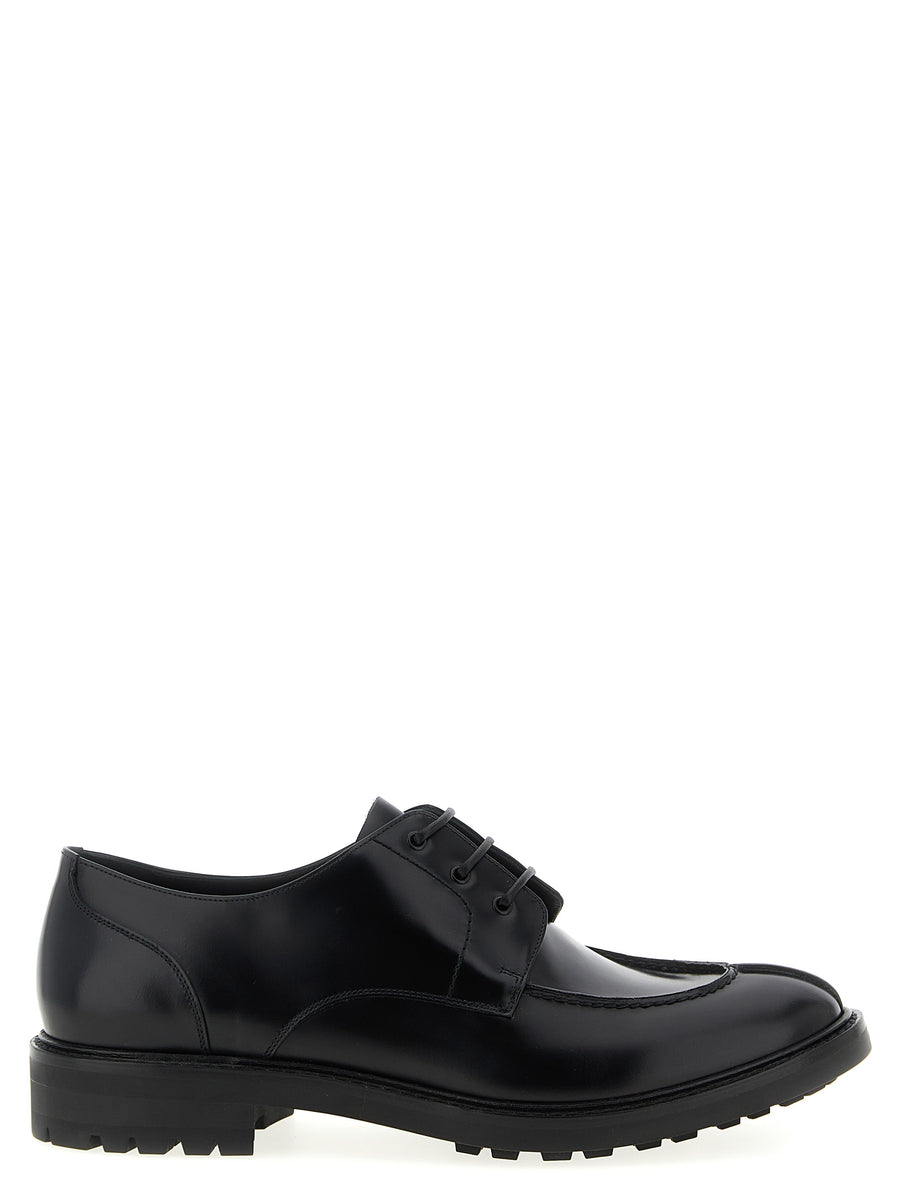 Saint Laurent 100% calfskin leather derby in black