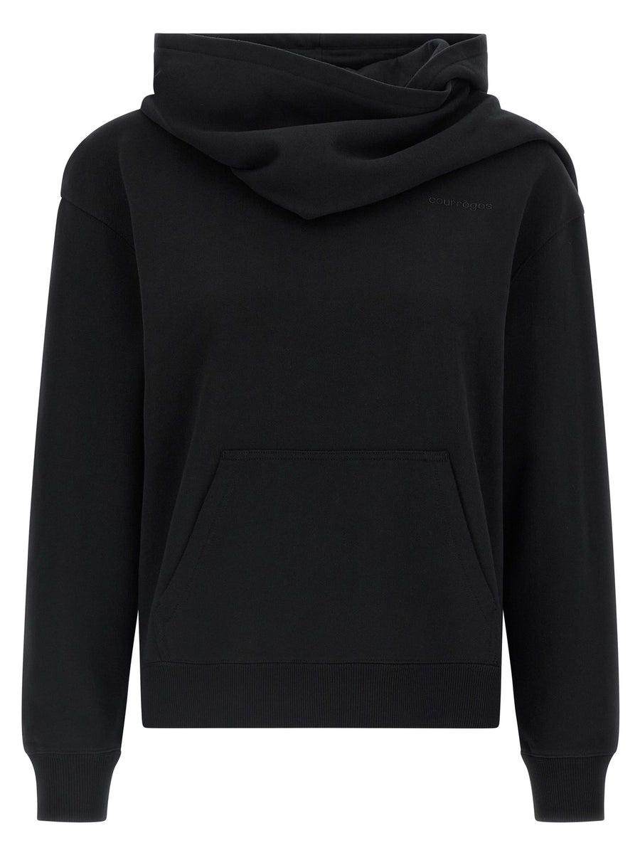 CourrèGes Cotton hoodie in black