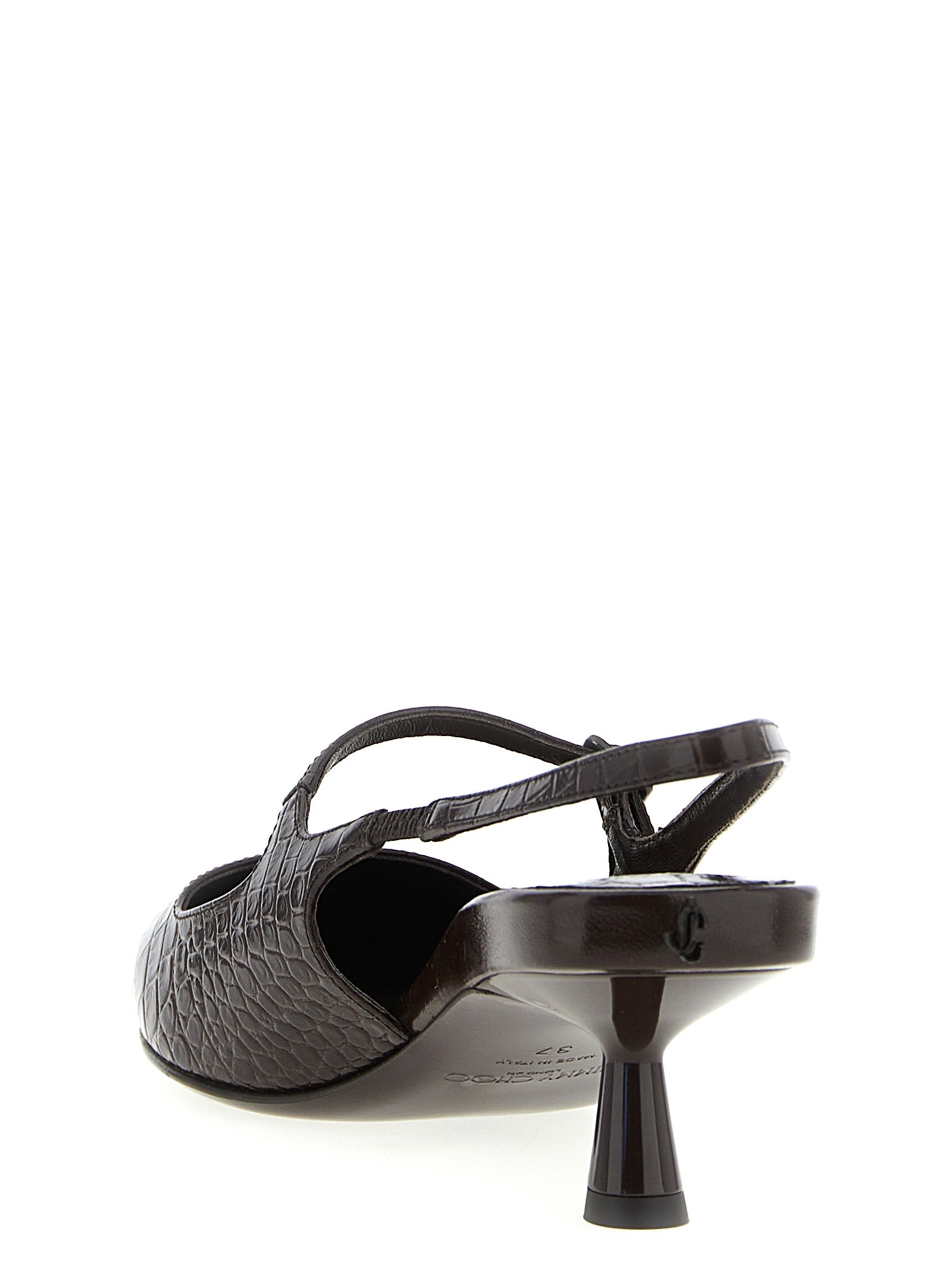 Jimmy Choo 87% leather slingback heel in brown — view 3
