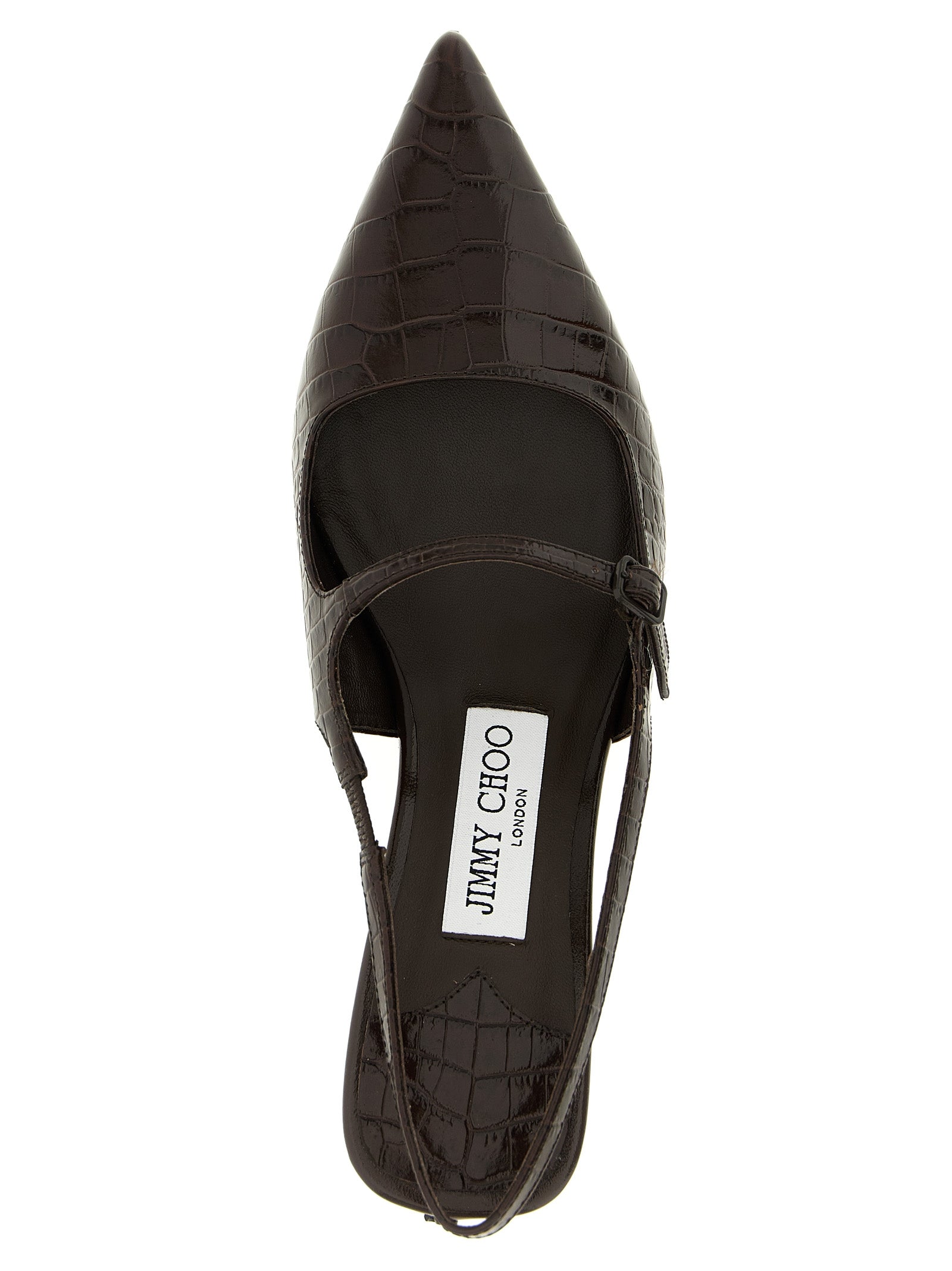 Jimmy Choo 87% leather slingback heel in brown — view 4
