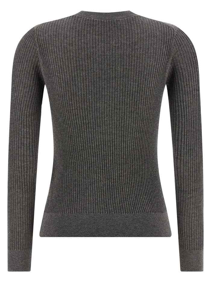 Max Mara 55% Silk sweater in gray — view 2