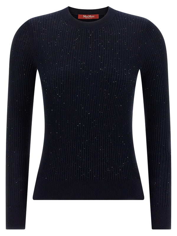 Max Mara 55% Silk sweater in blue